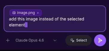 An image attachment in the prompt input with a thumbnail preview